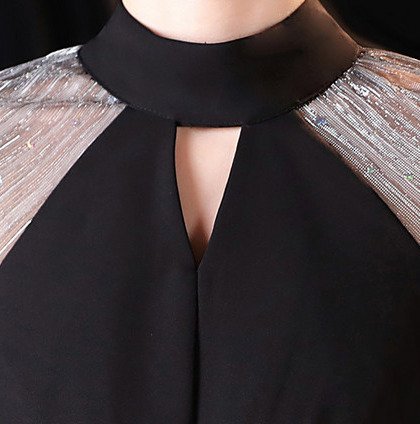 black long sleeve cocktail dress 1279-001