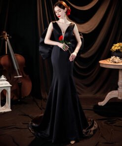 black mermaid formal dress 1281-003