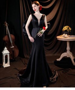 black mermaid formal dress 1281-004