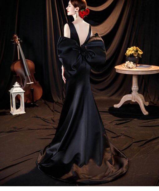 black mermaid formal dress 1281-005