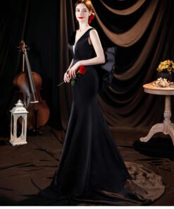 black mermaid formal dress 1281-006