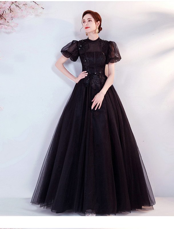 black quinceanera dress