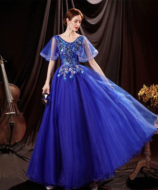 dark blue prom dress 1292-001