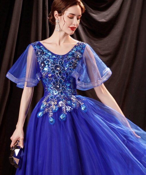dark blue prom dress 1292-006