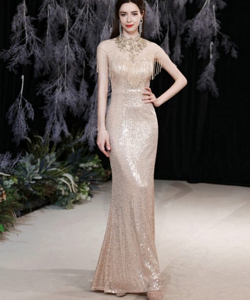 gold formal dress 1291-004