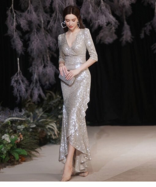 high low long sleeve dress 1286-005