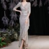 high low long sleeve dress 1286-007