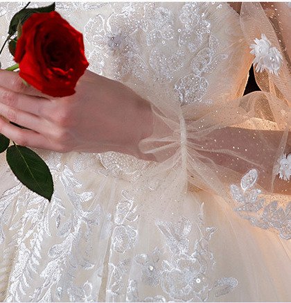 long sleeve lace wedding dress 1285-003