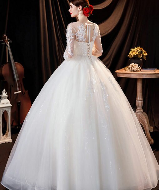long sleeve lace wedding dress 1285-005