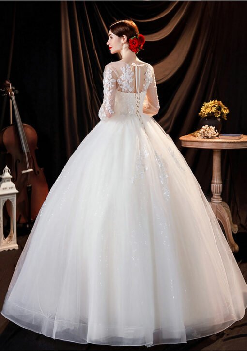 long sleeve lace wedding dress 1285-005
