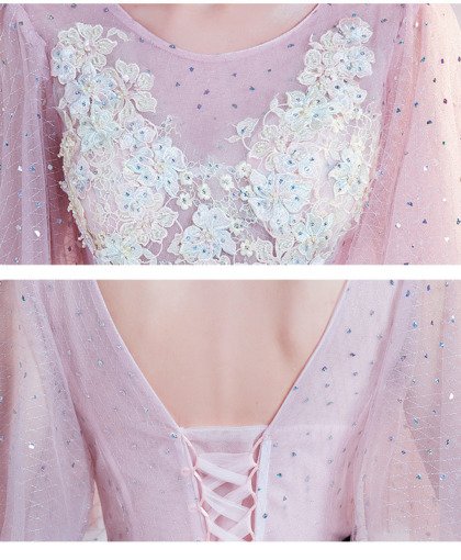 pink lace prom dress 1288-002