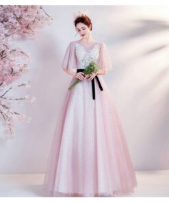 pink lace prom dress 1288-003