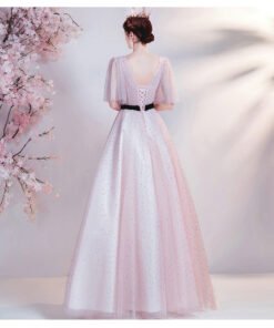 pink lace prom dress 1288-004