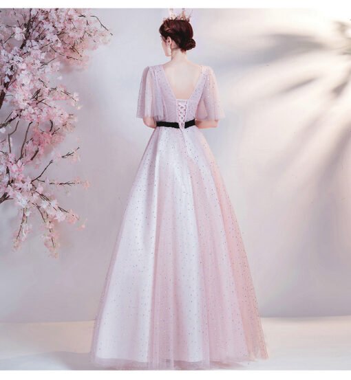pink lace prom dress 1288-004