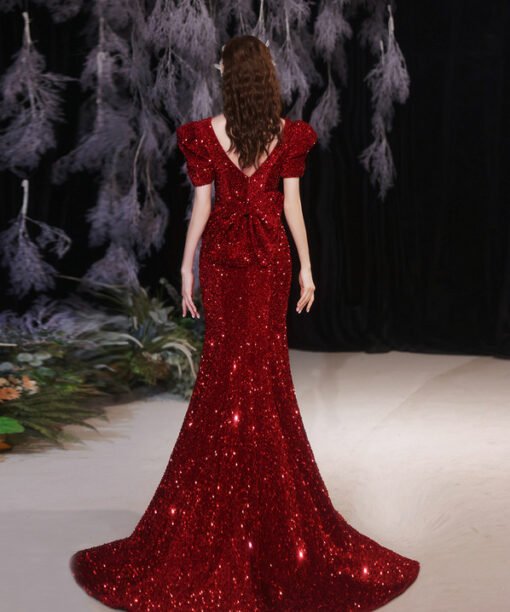 red sequin prom dress 1294-006