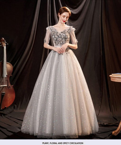 silver prom dress 1300-003