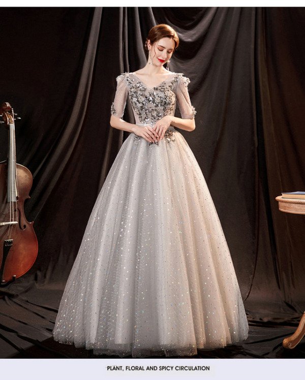 silver prom dress 1300-003