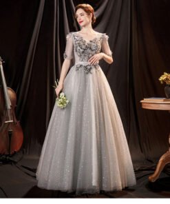 silver prom dress 1300-005