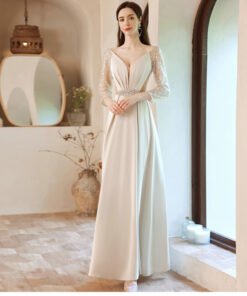 white satin prom dress 1289-007