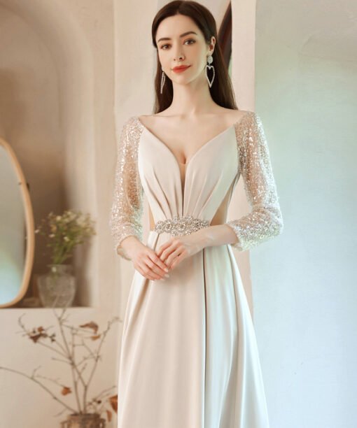 white satin prom dress 1289-008