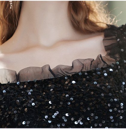 black cocktail dress for wedding 1303-001