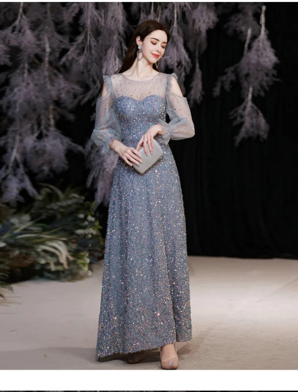 blue sparkly dress 1310-008