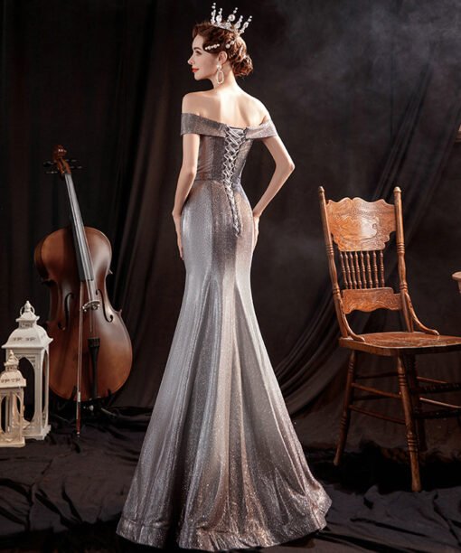 grey evening dress 1313-004