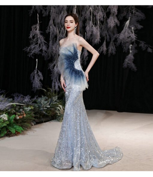 light blue mermaid dress 1309-001