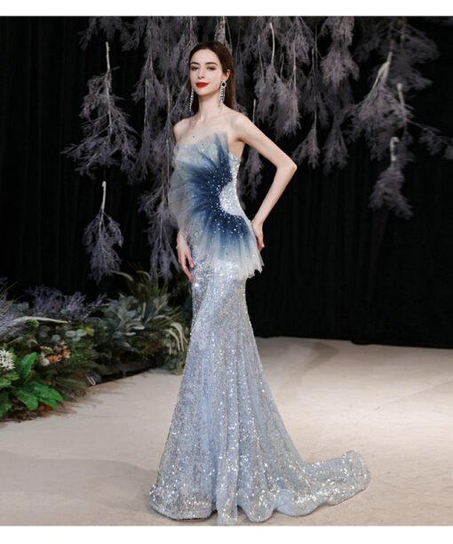 light blue mermaid dress 1309-001