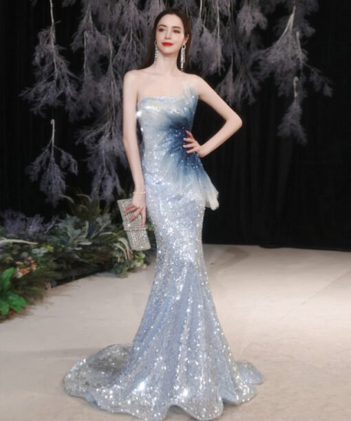 light blue mermaid dress 1309-002