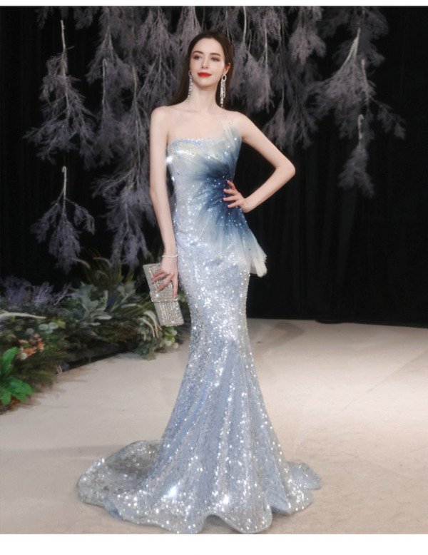 light blue mermaid dress 1309-002