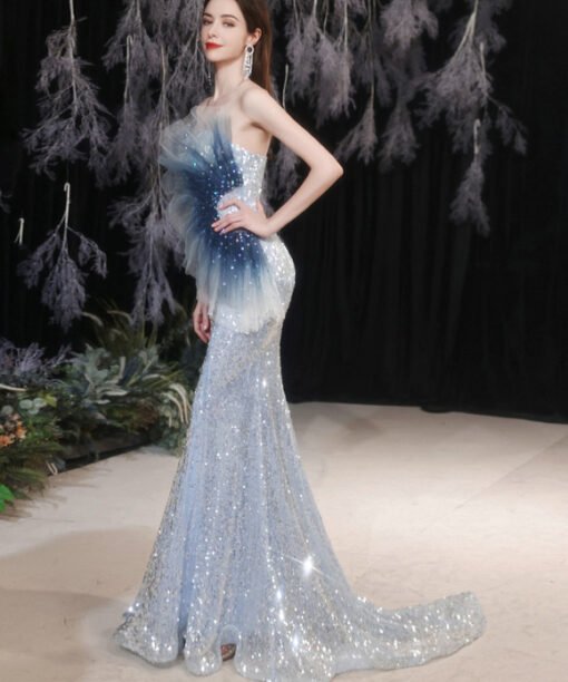 light blue mermaid dress 1309-005