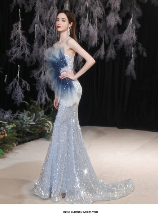 light blue mermaid dress 1309-005