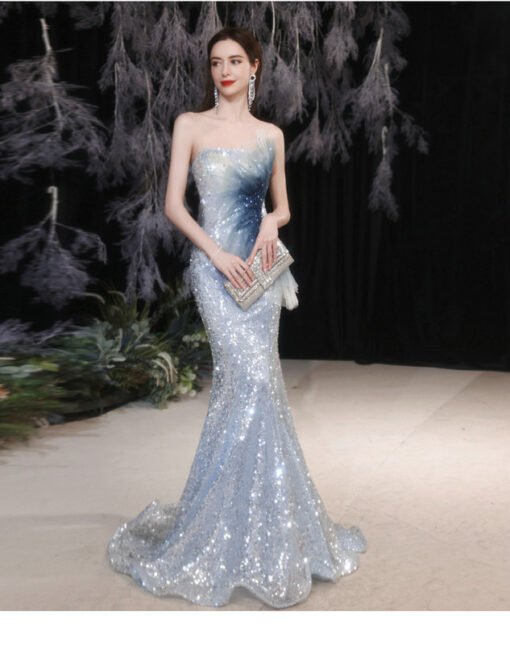 light blue mermaid dress 1309-006