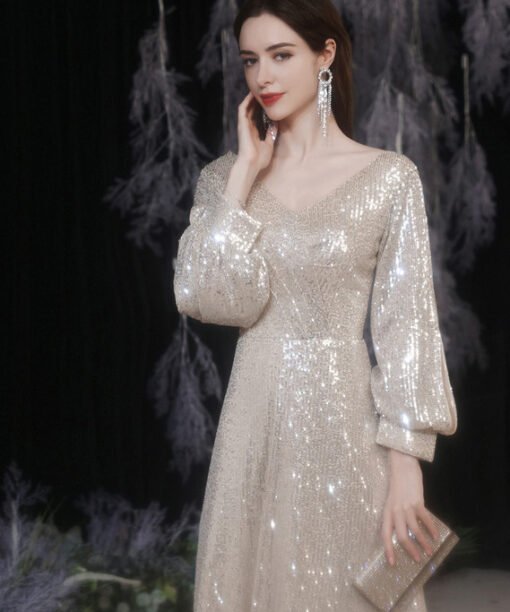 silver sequin dress 1306-004