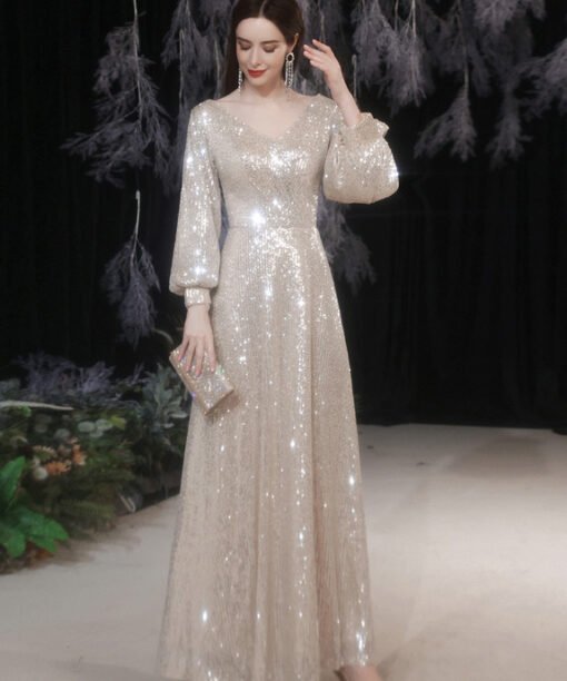 silver sequin dress 1306-005