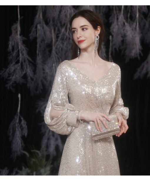 silver sequin dress 1306-007