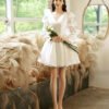 white satin cocktail dress 1304-004