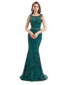 dark green prom dress 1318-001
