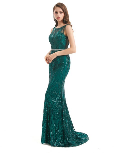dark green prom dress 1318-004