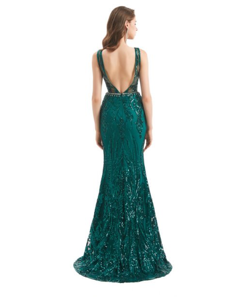 dark green prom dress 1318-005