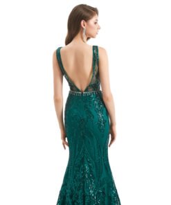 dark green prom dress 1318-007
