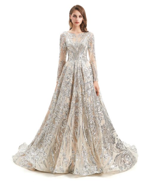 long sleeve sequin dress 1316-002