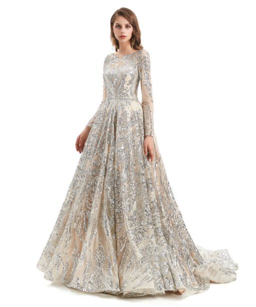 long sleeve sequin dress 1316-003