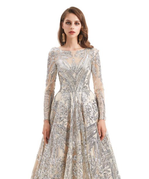 long sleeve sequin dress 1316-007