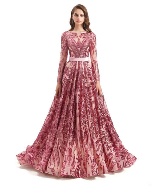 long sleeve sequin dress 1316-009