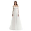 long sleeve simple wedding dress 1321-001