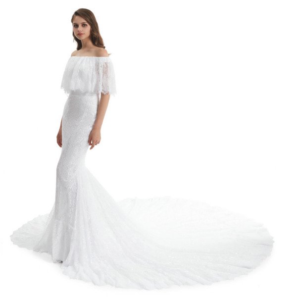 off the shoulder mermaid wedding dress 1322-003