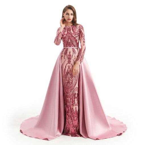 mermaid dress with detachable train 1329-003