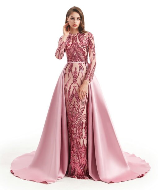 mermaid dress with detachable train 1329-003